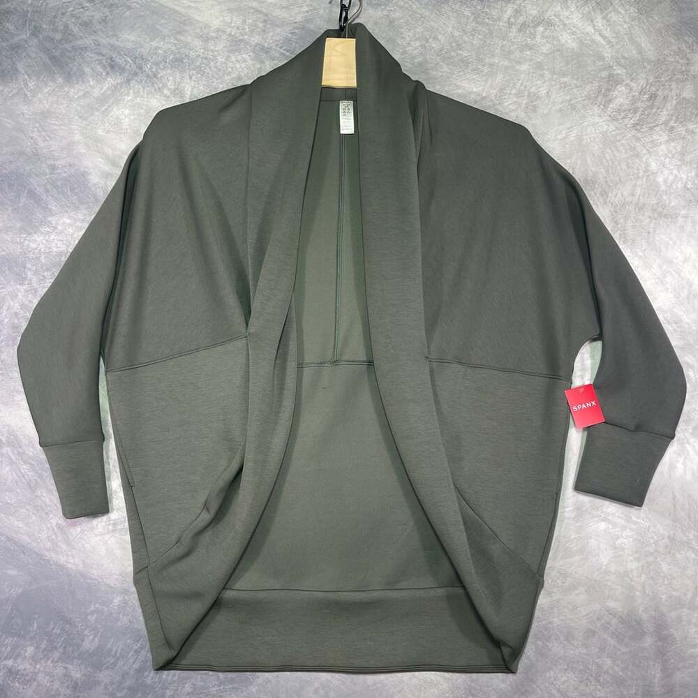 Spanx Airessentials Open Front Cardigan Size M/L Olive Green NWT